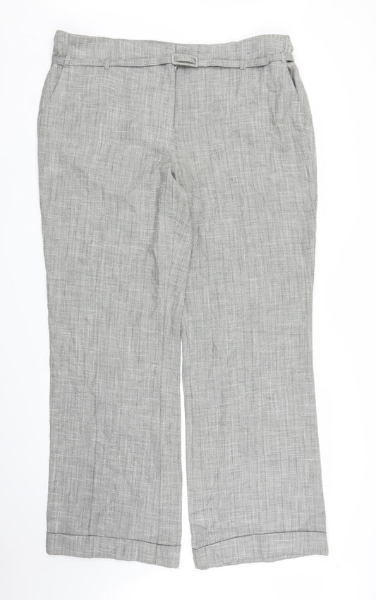 Evie Womens Grey Herringbone  Trousers  Size 18 L31 in