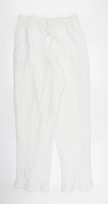 Additional front view of Canda women’s white bloomer trousers, size UK 12, 29-inch leg