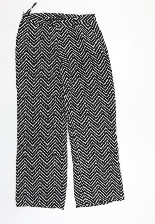 atmoshere Womens Black Geometric  Trousers  Size 12 L28 in