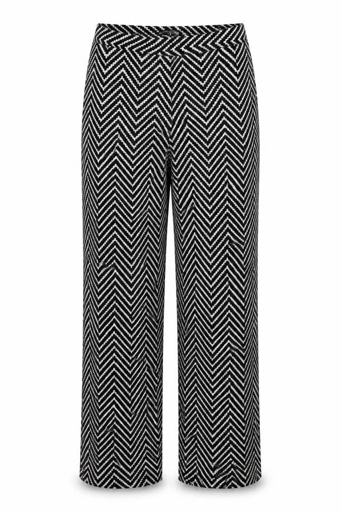 Atmosphere Womens Black Geometric  Trousers  Size 12 L28 in