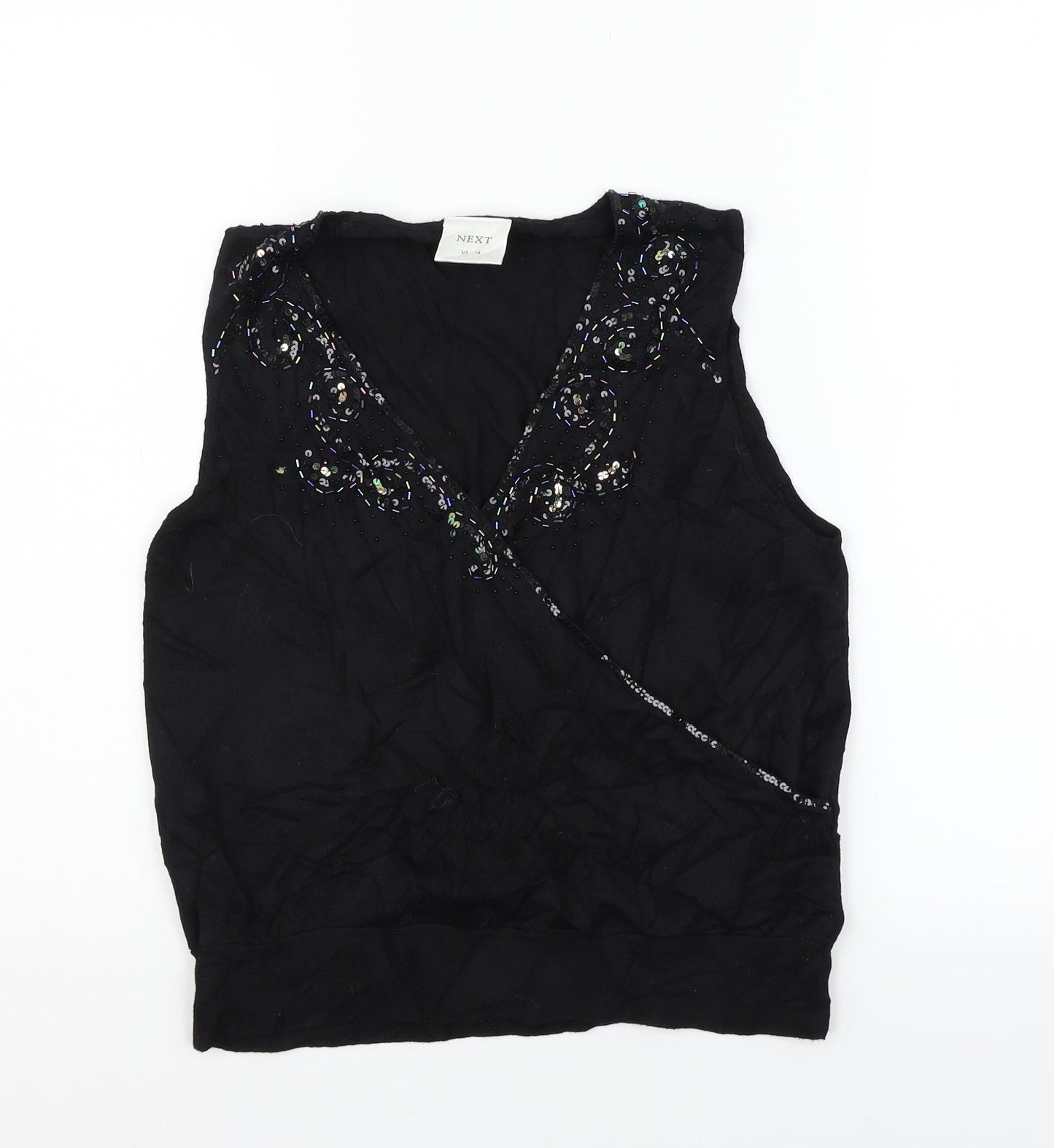 NEXT Womens Black   Vest Jumper Size 14