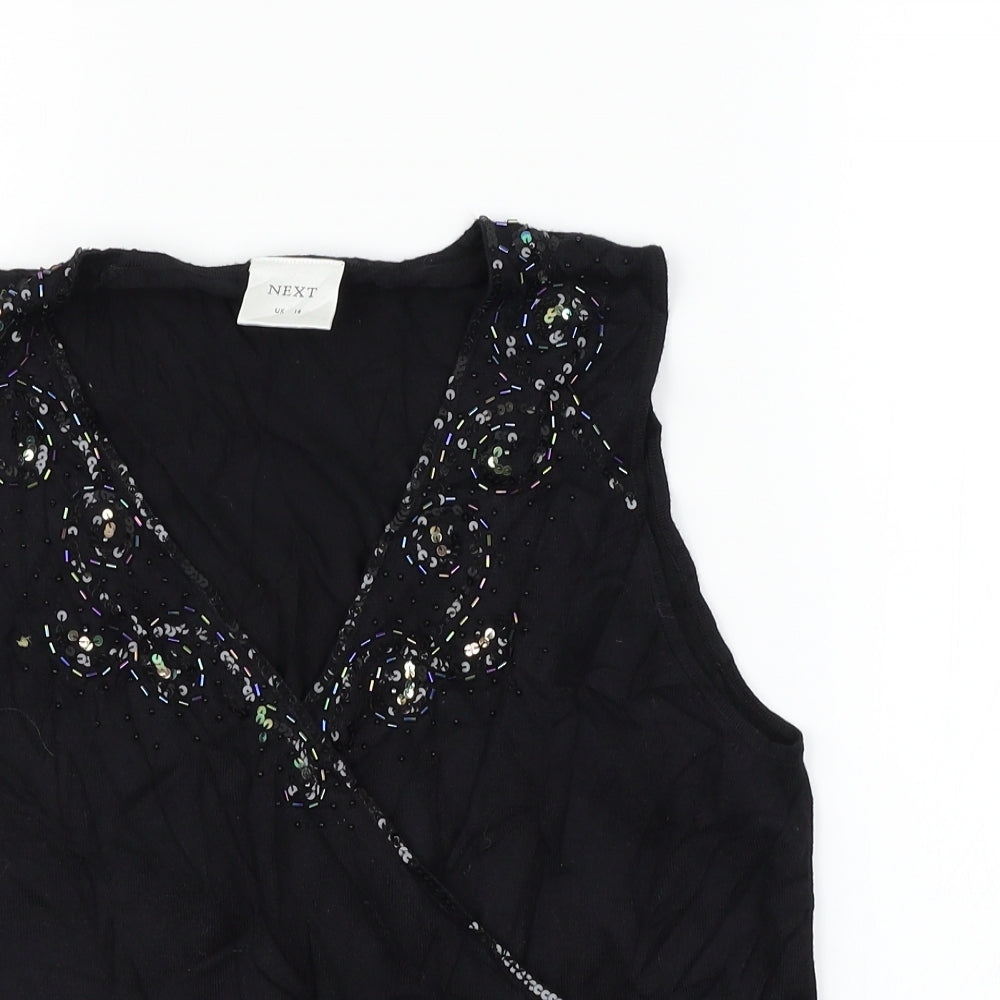 NEXT Womens Black   Vest Jumper Size 14