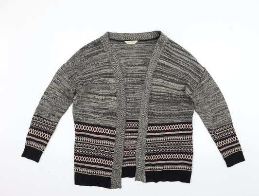 Miss Selfridge Womens Grey Geometric  Cardigan Jumper Size 10