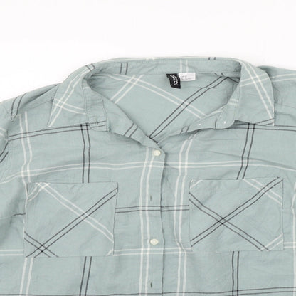 Divided Mens Green Check   Button-Up Size 14