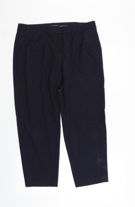 Marks and Spencer Womens Black Houndstooth  Trousers  Size 14 L23 in