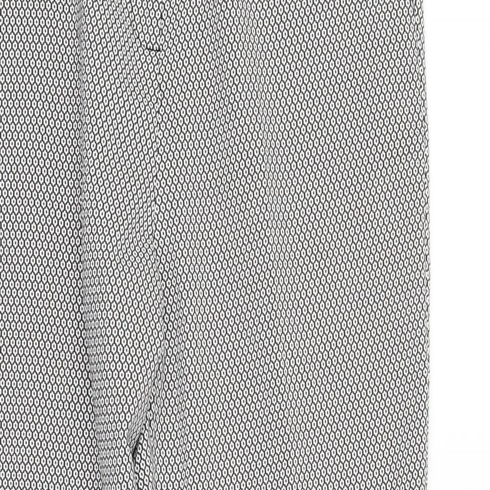 Miss Selfridge Womens White Geometric  Trousers  Size 12 L26 in