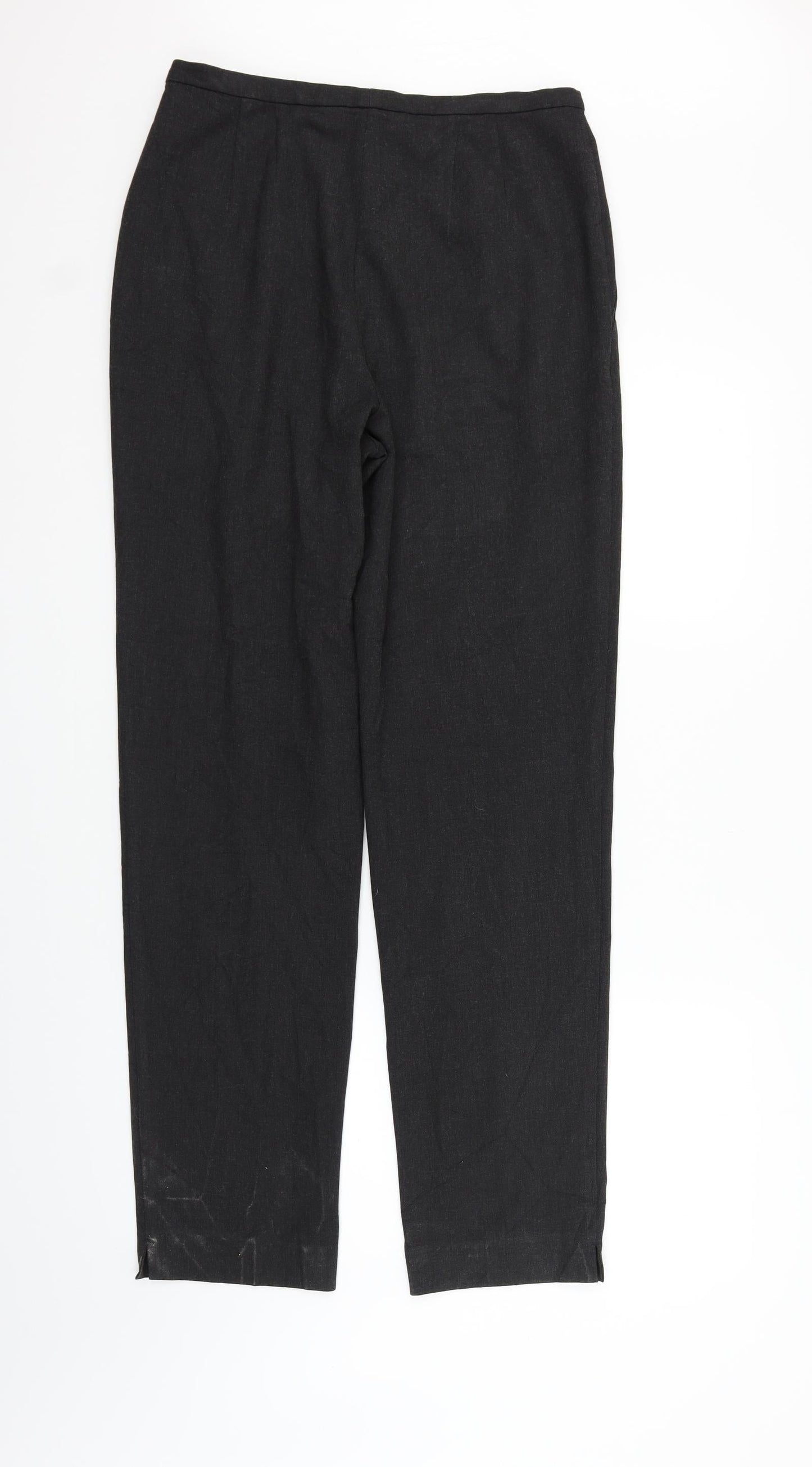 Marks and Spencer Womens Grey Houndstooth  Trousers  Size 14 L30 in