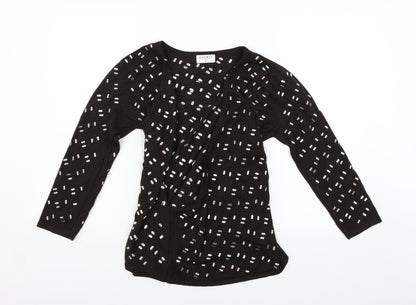 Additional front view of Kaliko women’s brown cardigan jumper, size UK 12