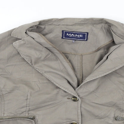 Close-up detail of Maine New England women’s grey jacket coat, size L