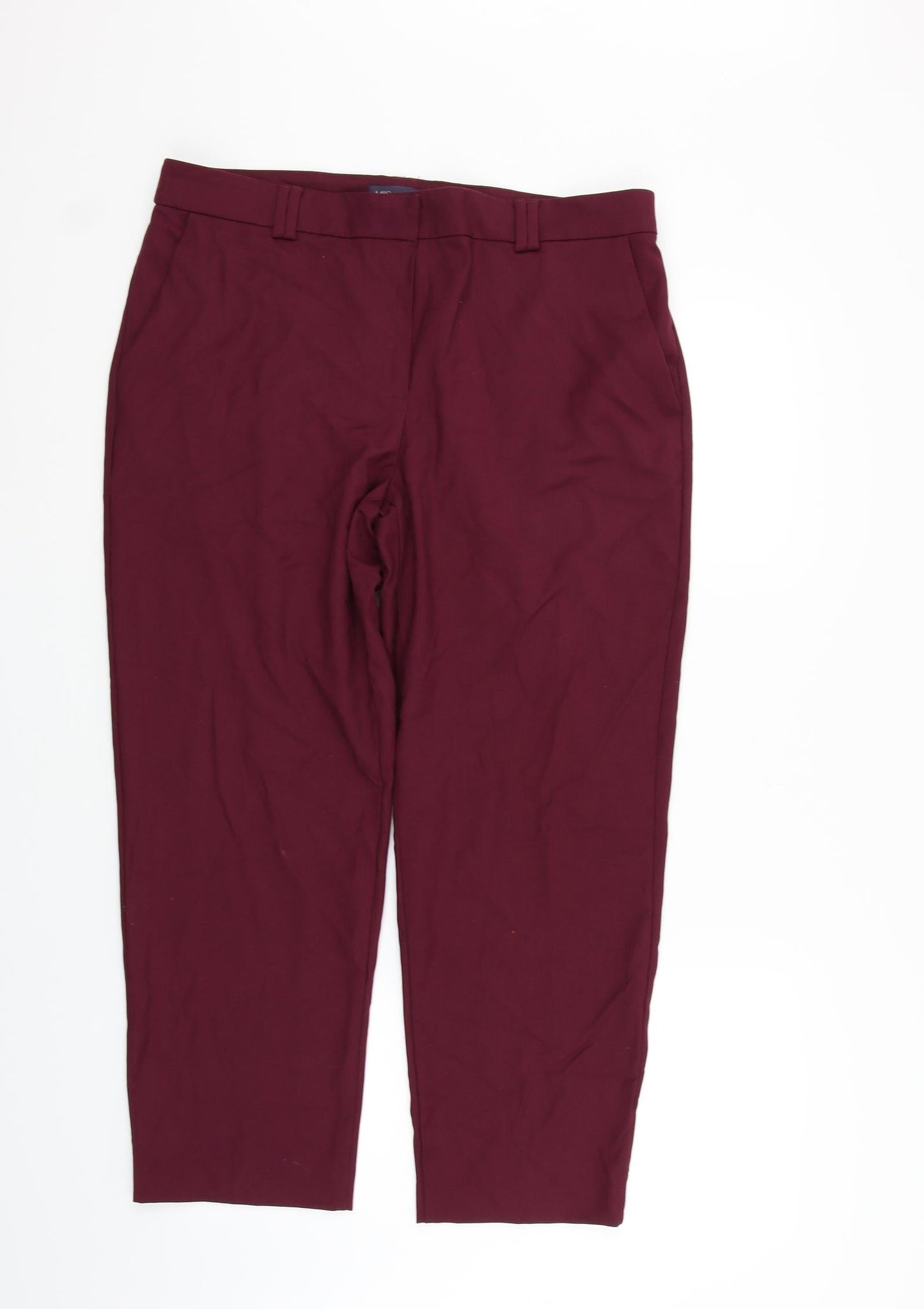 Marks and Spencer Womens Purple   Trousers  Size 14 L25 in