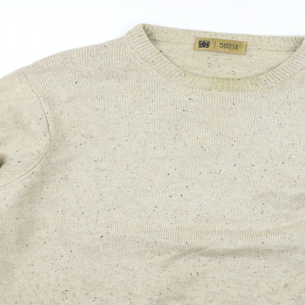 Marks and Spencer Mens Beige   Pullover Jumper Size M