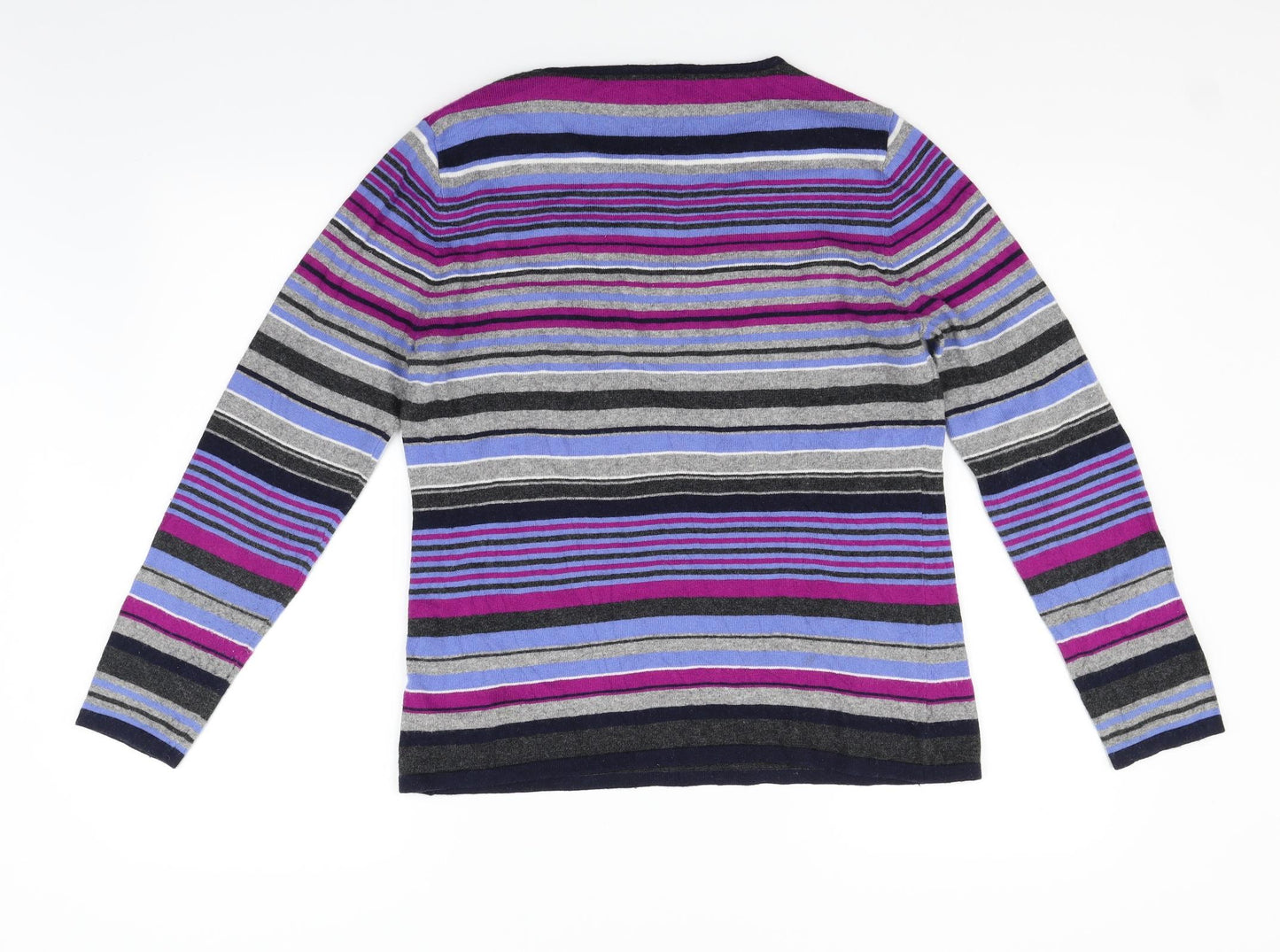 Gerry Weber Womens Blue Striped  Pullover Jumper Size M