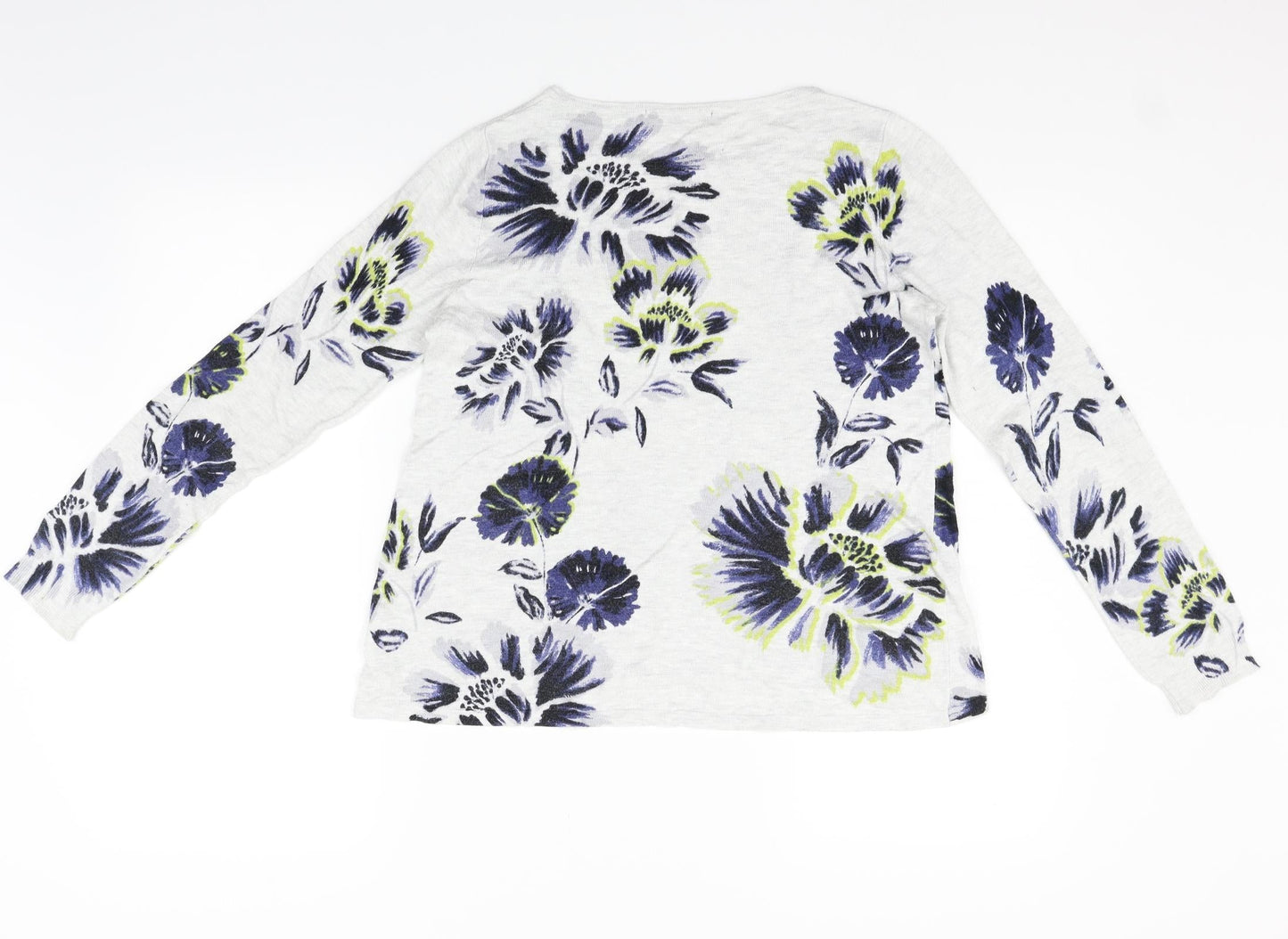 Marks and Spencer Womens Grey Floral  Pullover Jumper Size 8