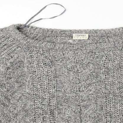 Close-up detail of sprit men’s grey jumper, size S