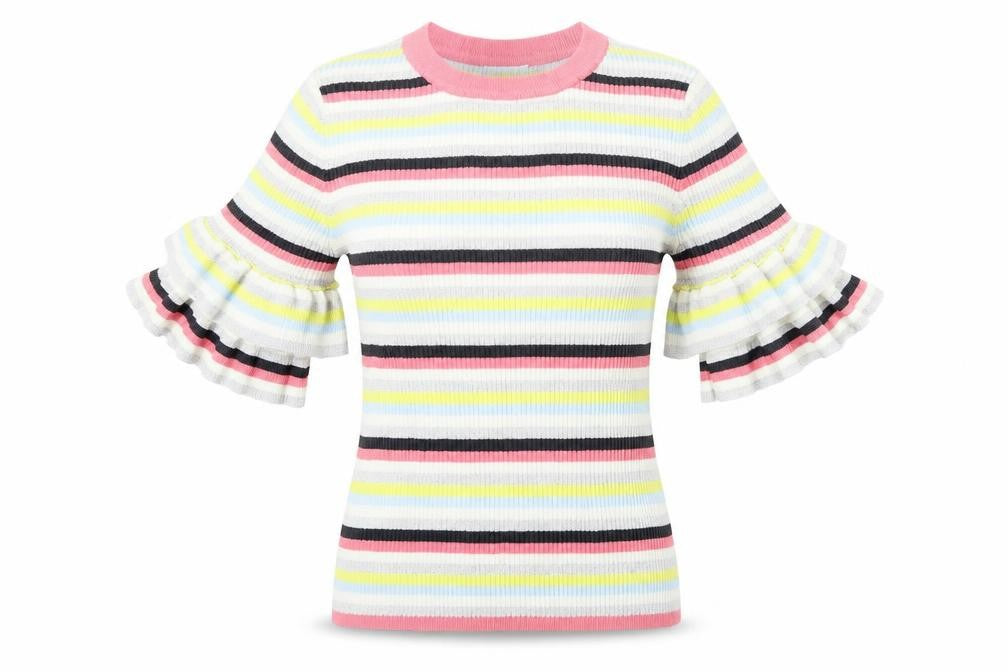 H&M  Womens White Striped  Pullover Jumper Size M