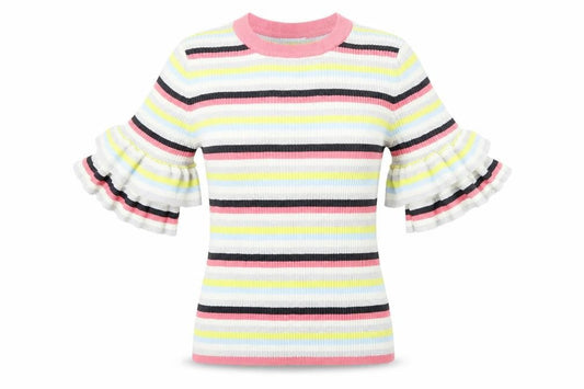 H&M  Womens White Striped  Pullover Jumper Size M
