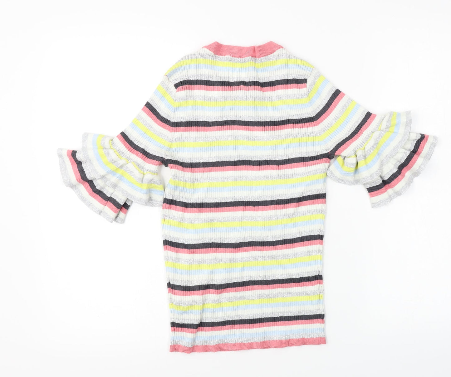 H&M  Womens White Striped  Pullover Jumper Size M