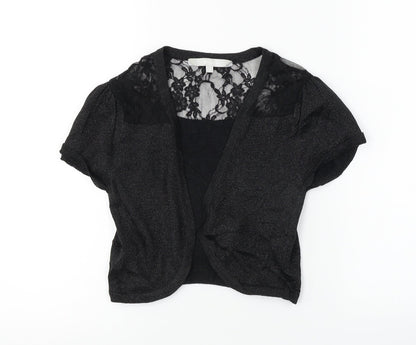 Additional front view of Red Herring women’s black cardigan jumper, size UK 10