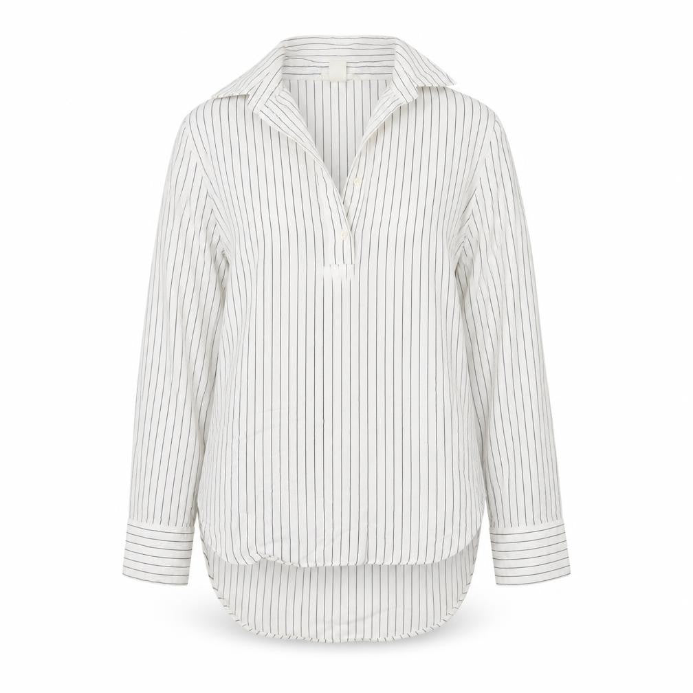 H&M Womens White Striped  Basic Button-Up Size 4