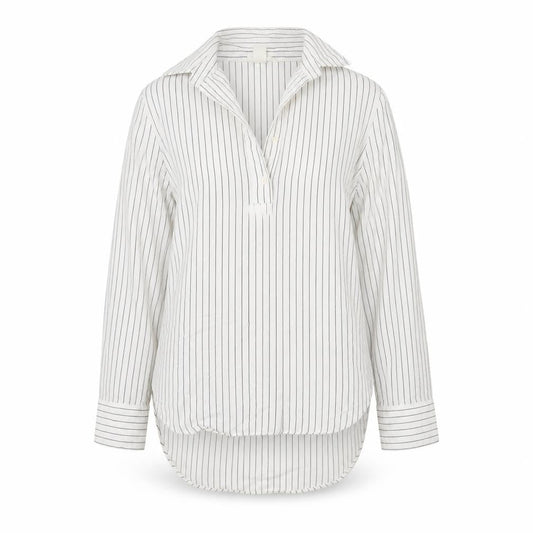 H&M Womens White Striped  Basic Button-Up Size 4