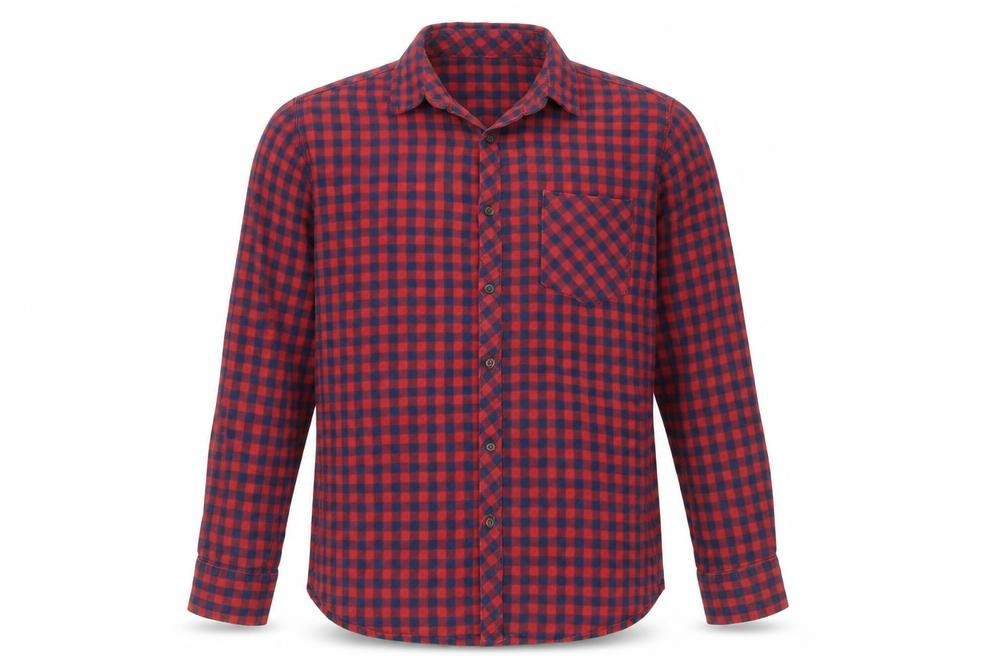 Greenwoods Mens Red Check   Button-Up Size M