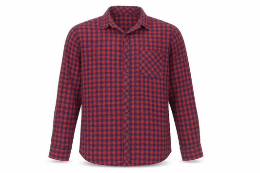 Greenwoods Mens Red Check   Button-Up Size M