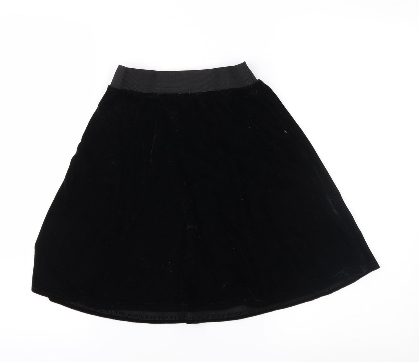Preworn Womens Black  Velour Flare Skirt Size 26 in
