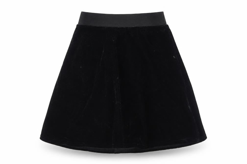 Preworn Womens Black  Velour Flare Skirt Size 26 in