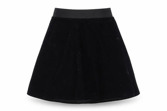 Preworn Womens Black  Velour Flare Skirt Size 26 in