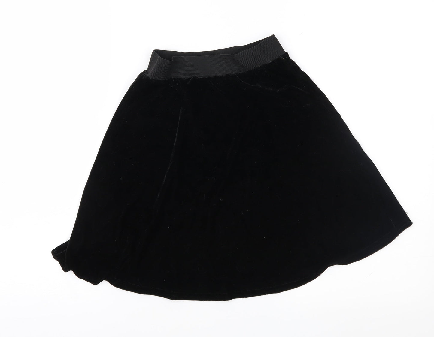 Preworn Womens Black  Velour Flare Skirt Size 26 in