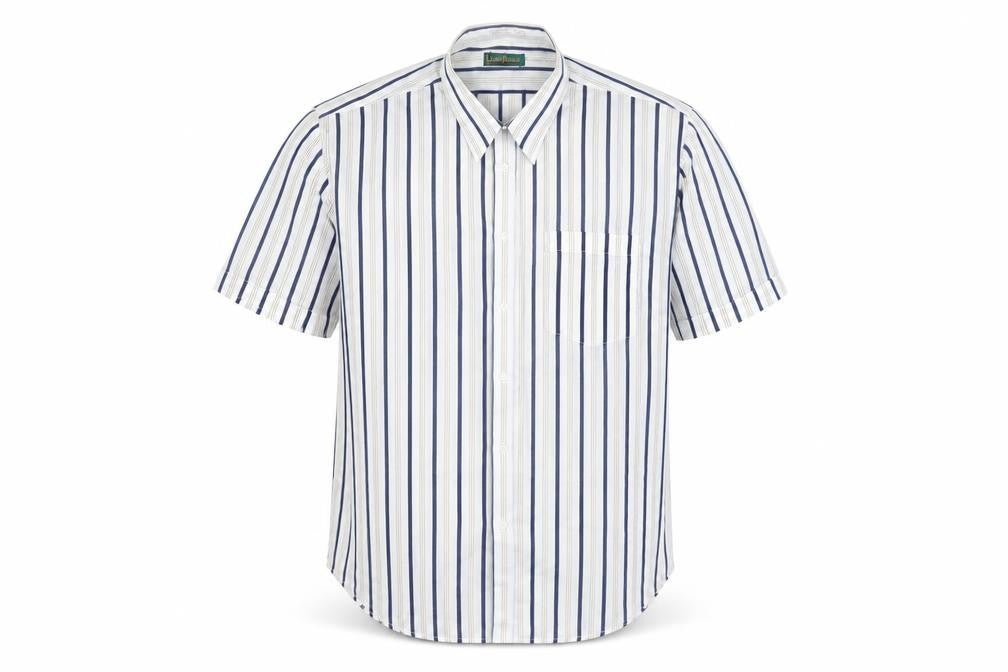 Luigi Rossi Mens White Striped   Button-Up Size XL
