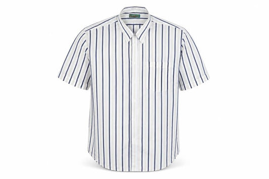 Luigi Rossi Mens White Striped   Button-Up Size XL