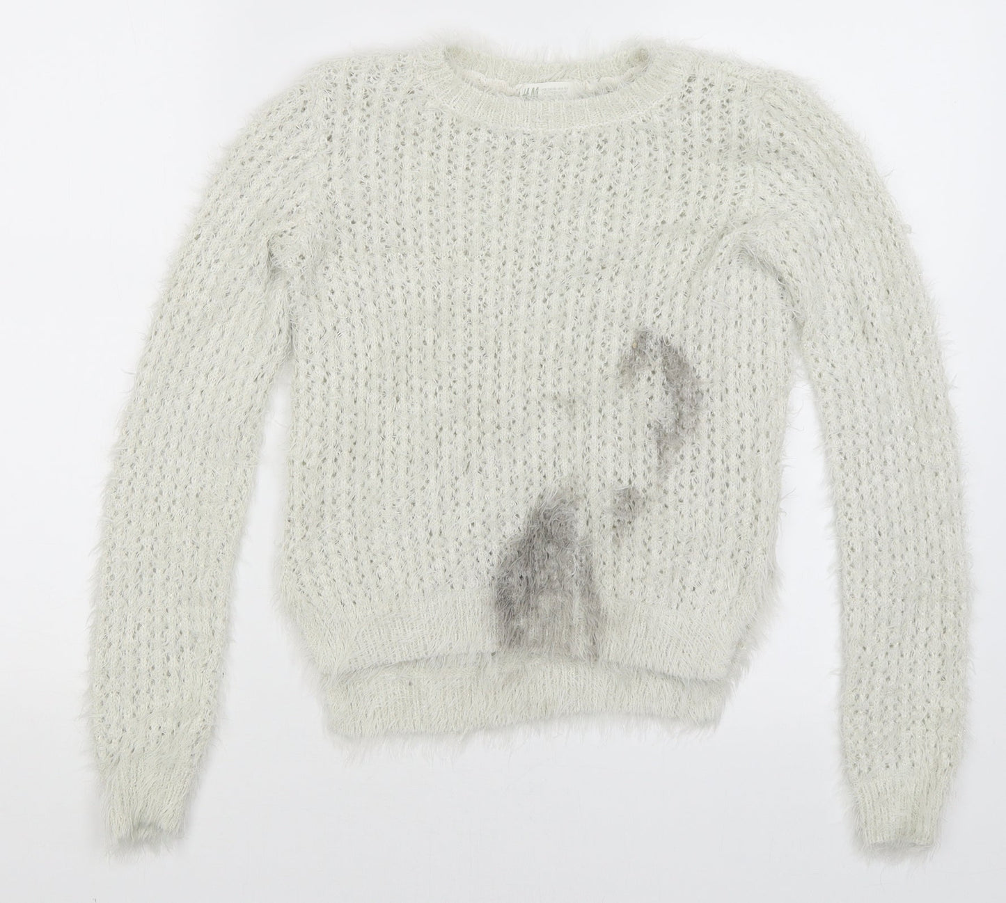 H&M Girls White   Pullover Jumper Size 9-10 Years