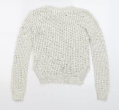 H&M Girls White   Pullover Jumper Size 9-10 Years