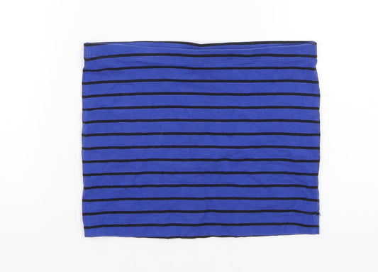 H&M Girls Blue Striped  Mini Skirt Size 11-12 Years
