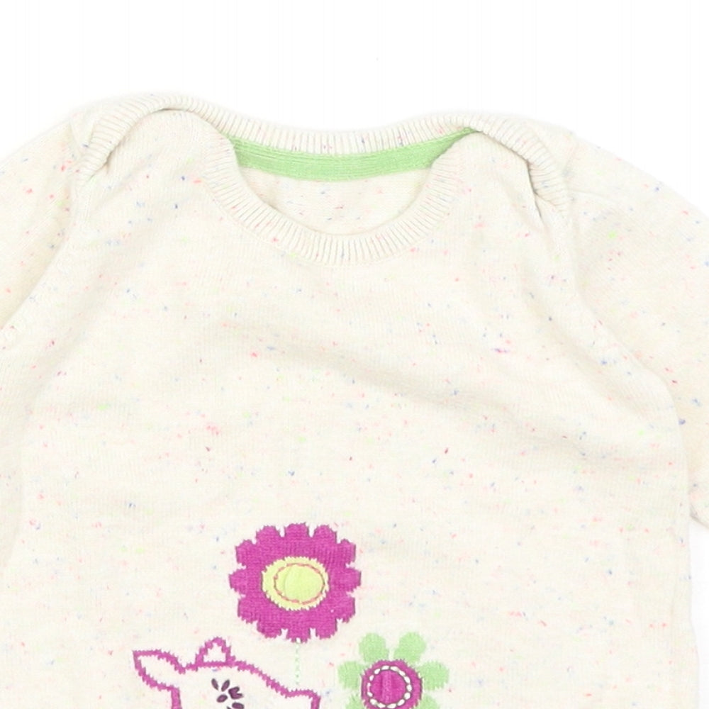 M&S Baby Ivory   Pullover Jumper Size 0-3 Months  - Deer