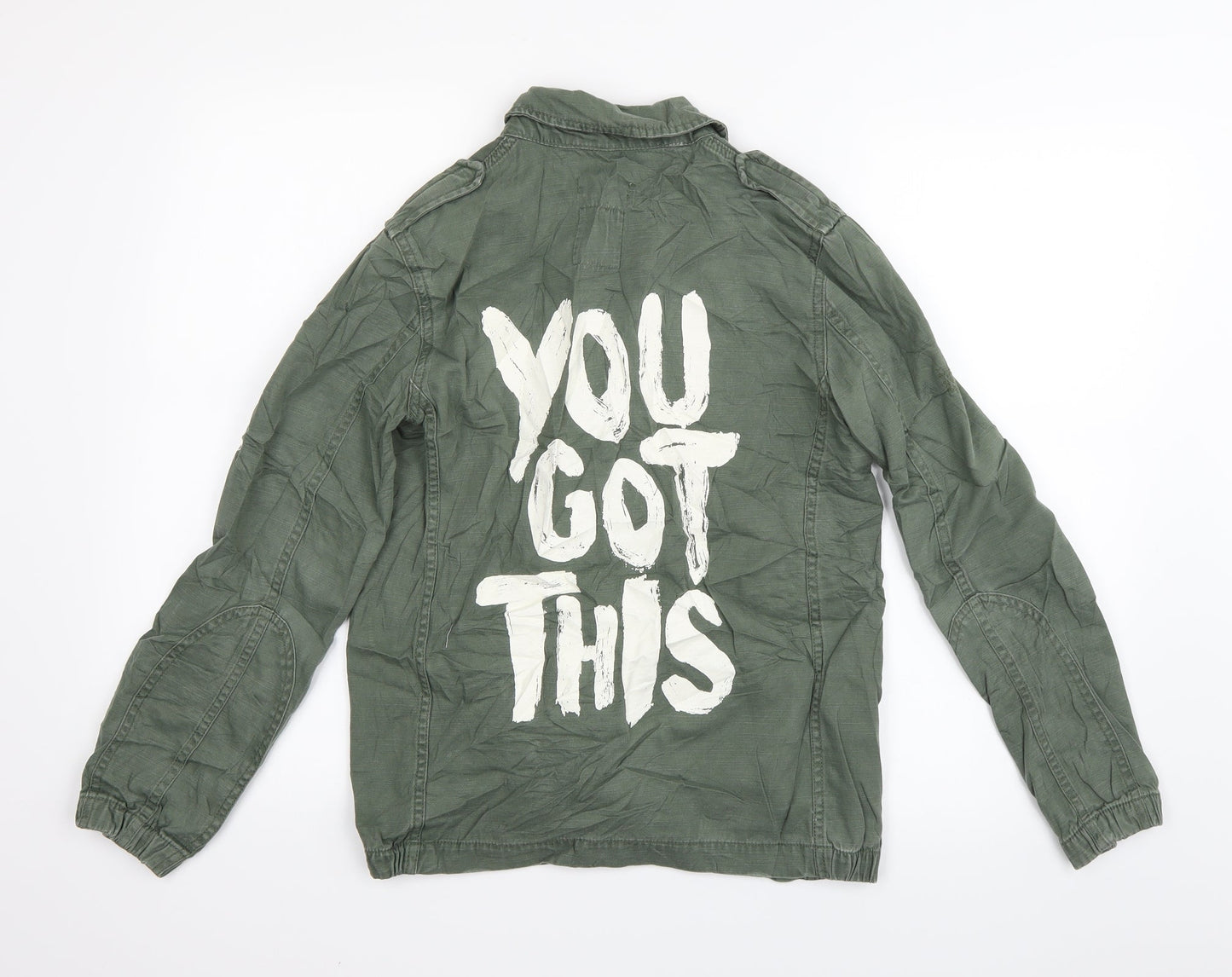 H&M Girls Green   Basic Jacket Jacket Size 11-12 Years