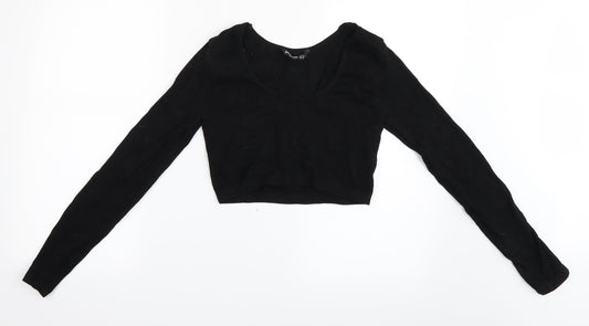 Stradivarius Womens Black   Cropped T-Shirt Size XL