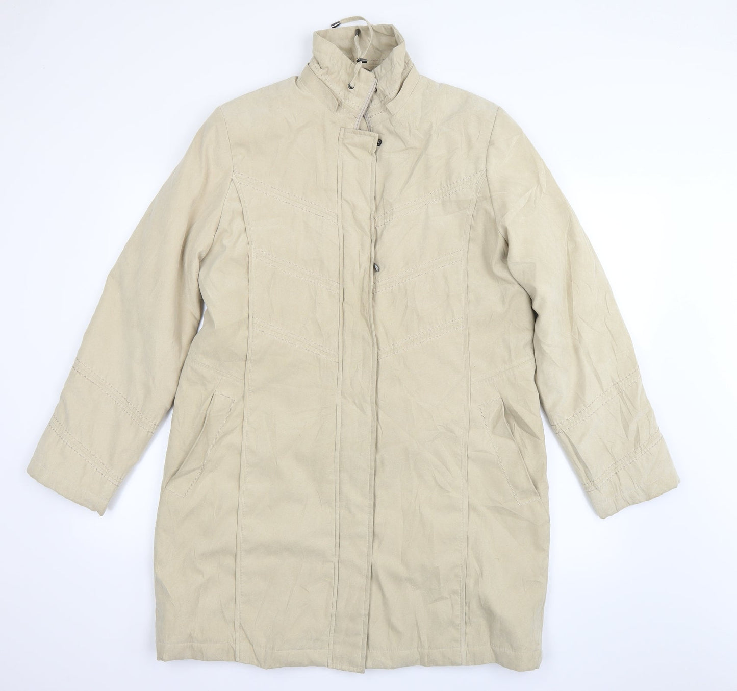 Klass Womens Beige   Quilted Coat Size S