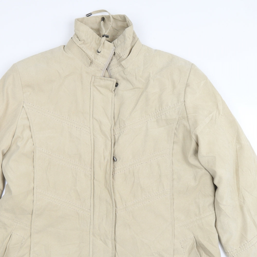 Klass Womens Beige   Quilted Coat Size S