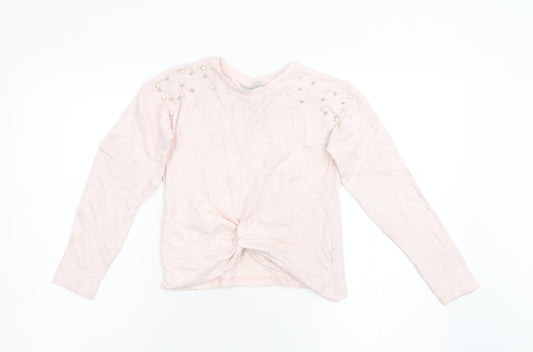 I Love Girlswear Girls Pink  Knit Pullover Jumper Size 9 Years