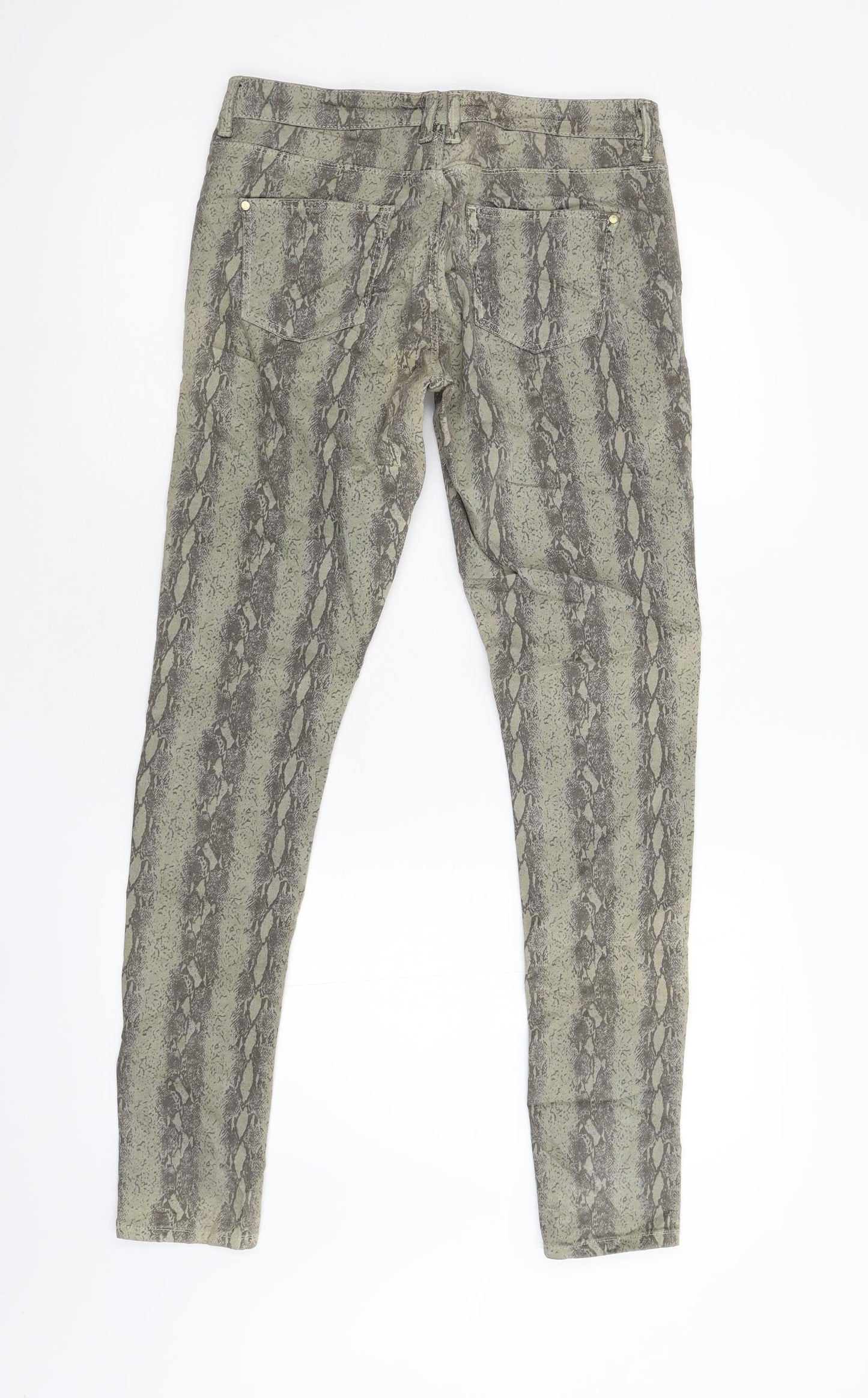 Topshop Womens Beige Animal Print  Trousers  Size 28 L30 in