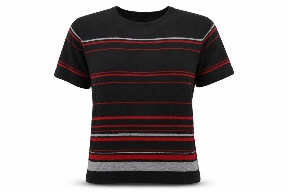 Jaqnique Womens Black Striped Knit Pullover Jumper Size M