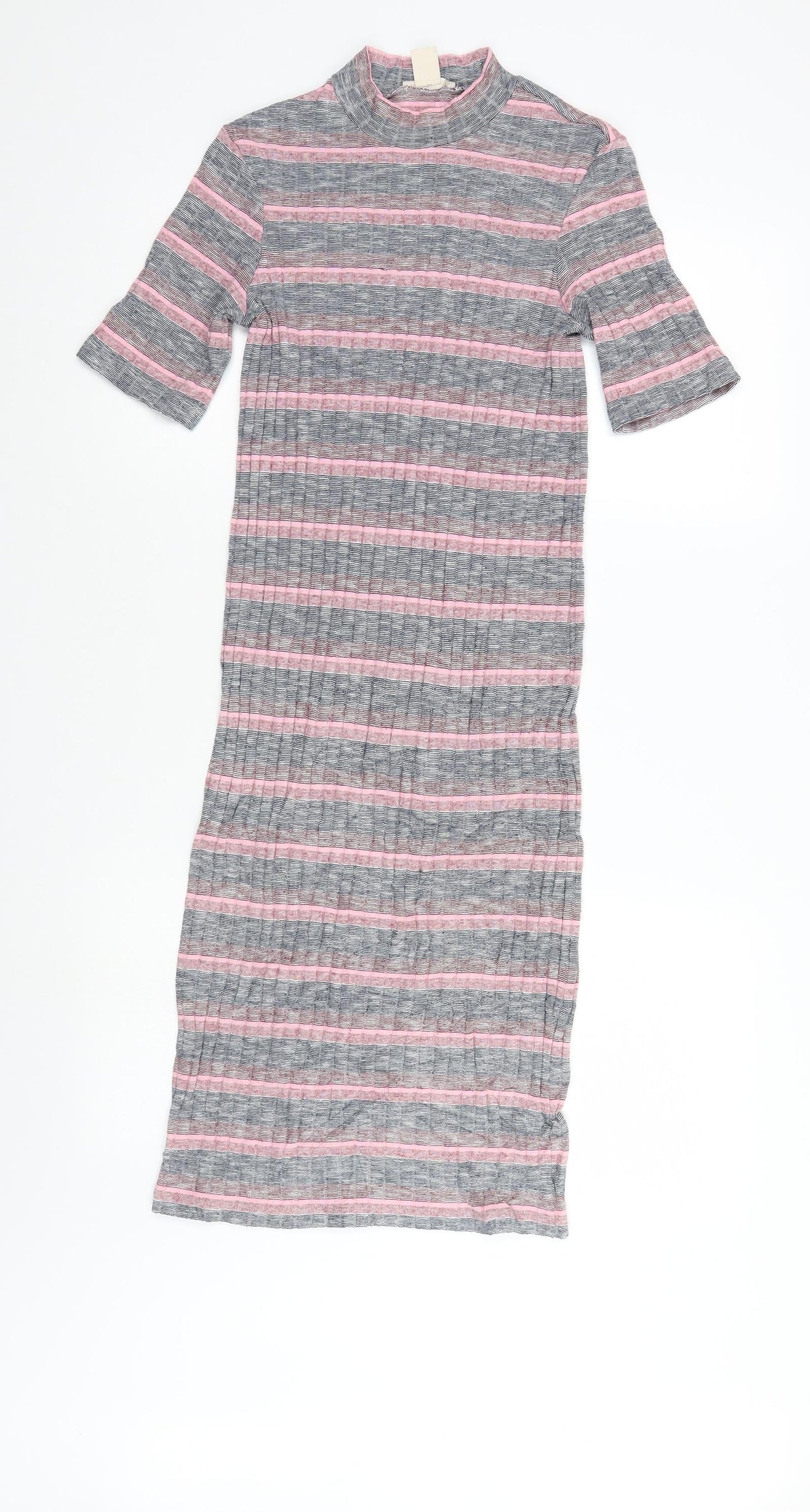 H&M Womens Multicoloured Striped  Pencil Dress  Size 6