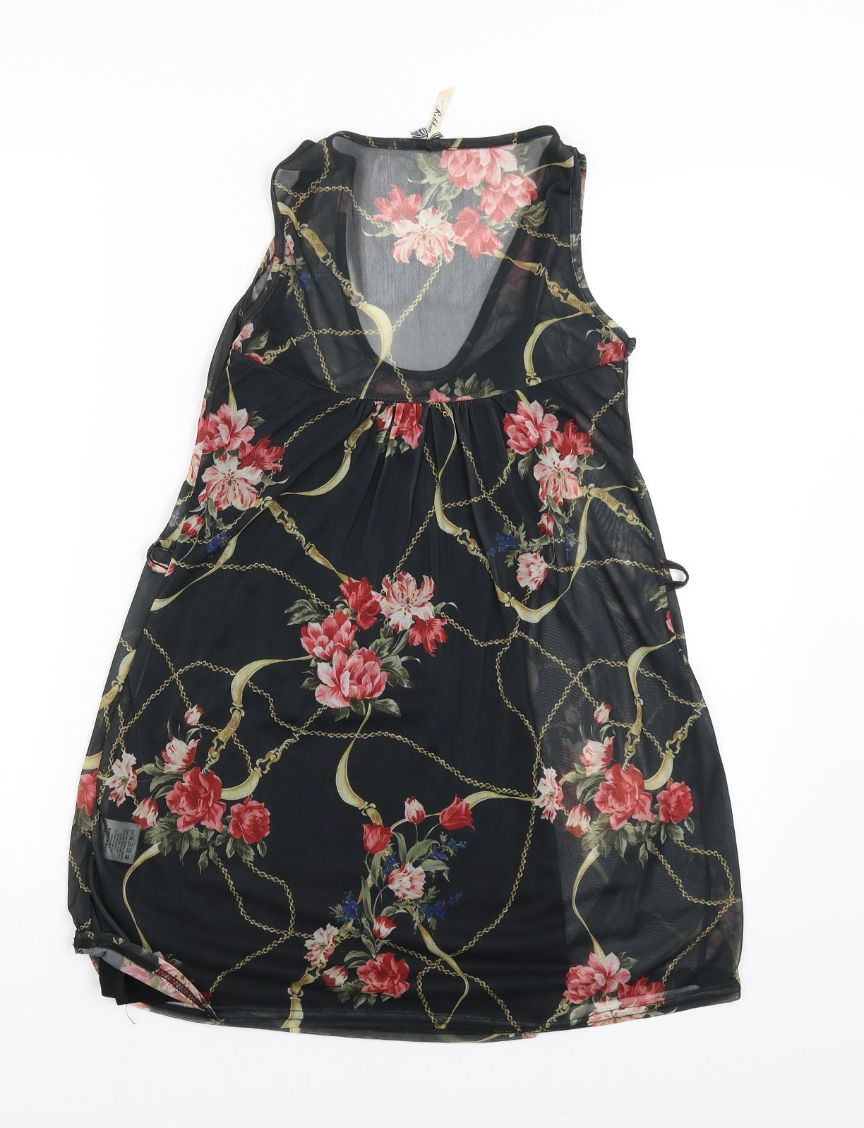 RIBBON  Womens Black Floral  A-Line  Size 8