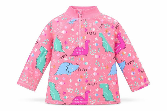 Front view of Mini Club girls’ pink jacket, size 6-9, months
