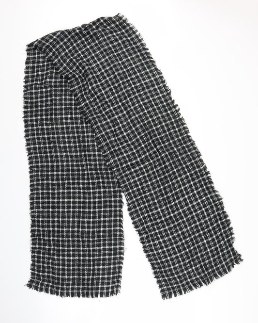 Preworn Unisex Black Plaid   Scarf