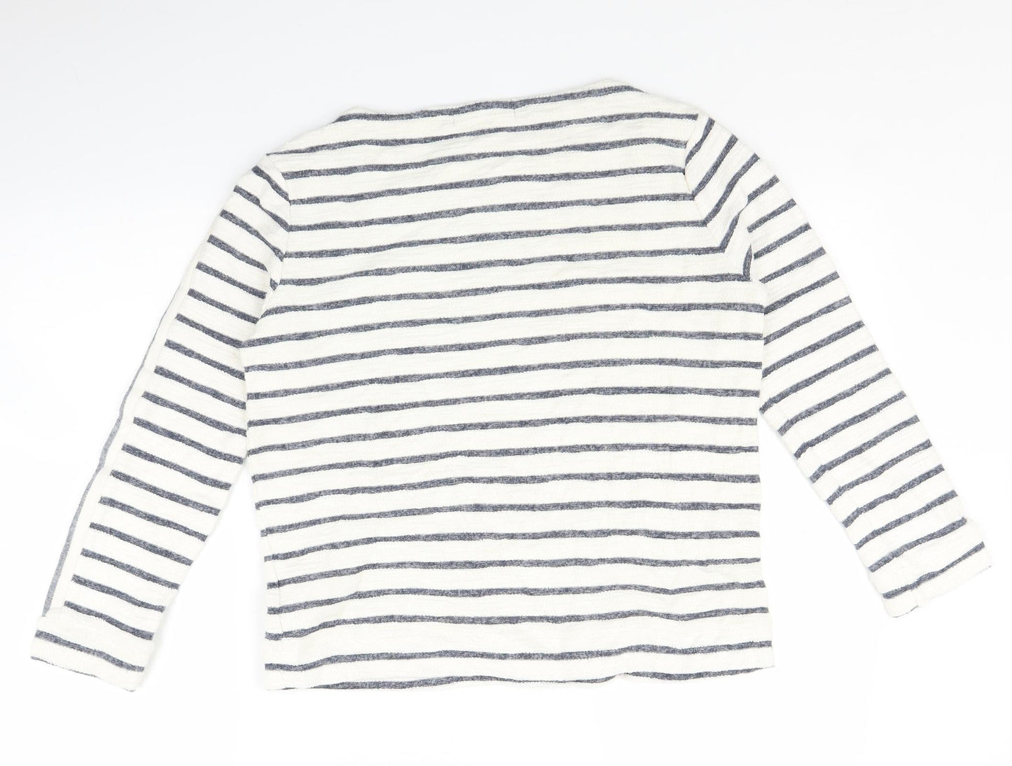 Marks and Spencer Womens White Striped  Pullover Jumper Size 10