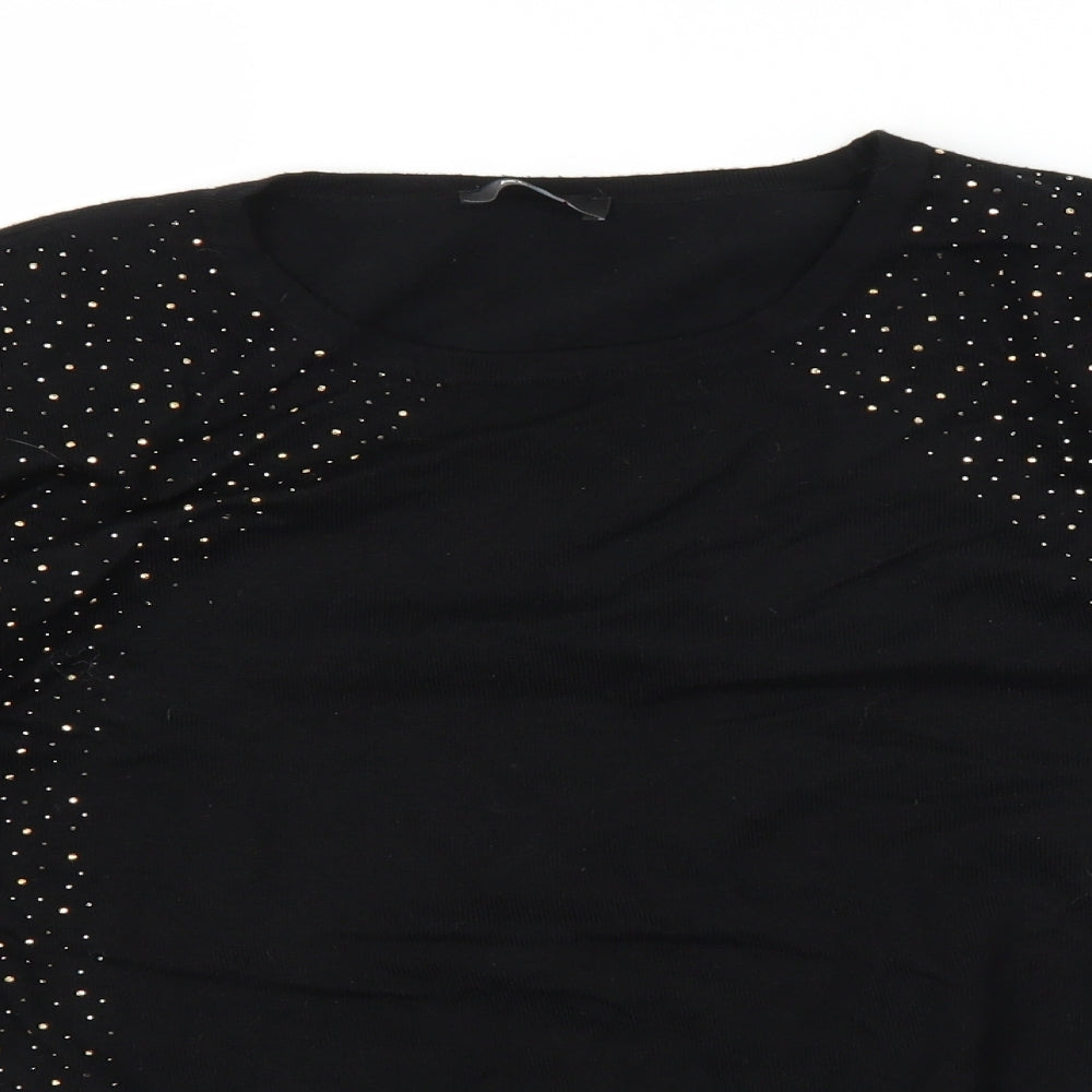 Klass Womens Black   Pullover Jumper Size L