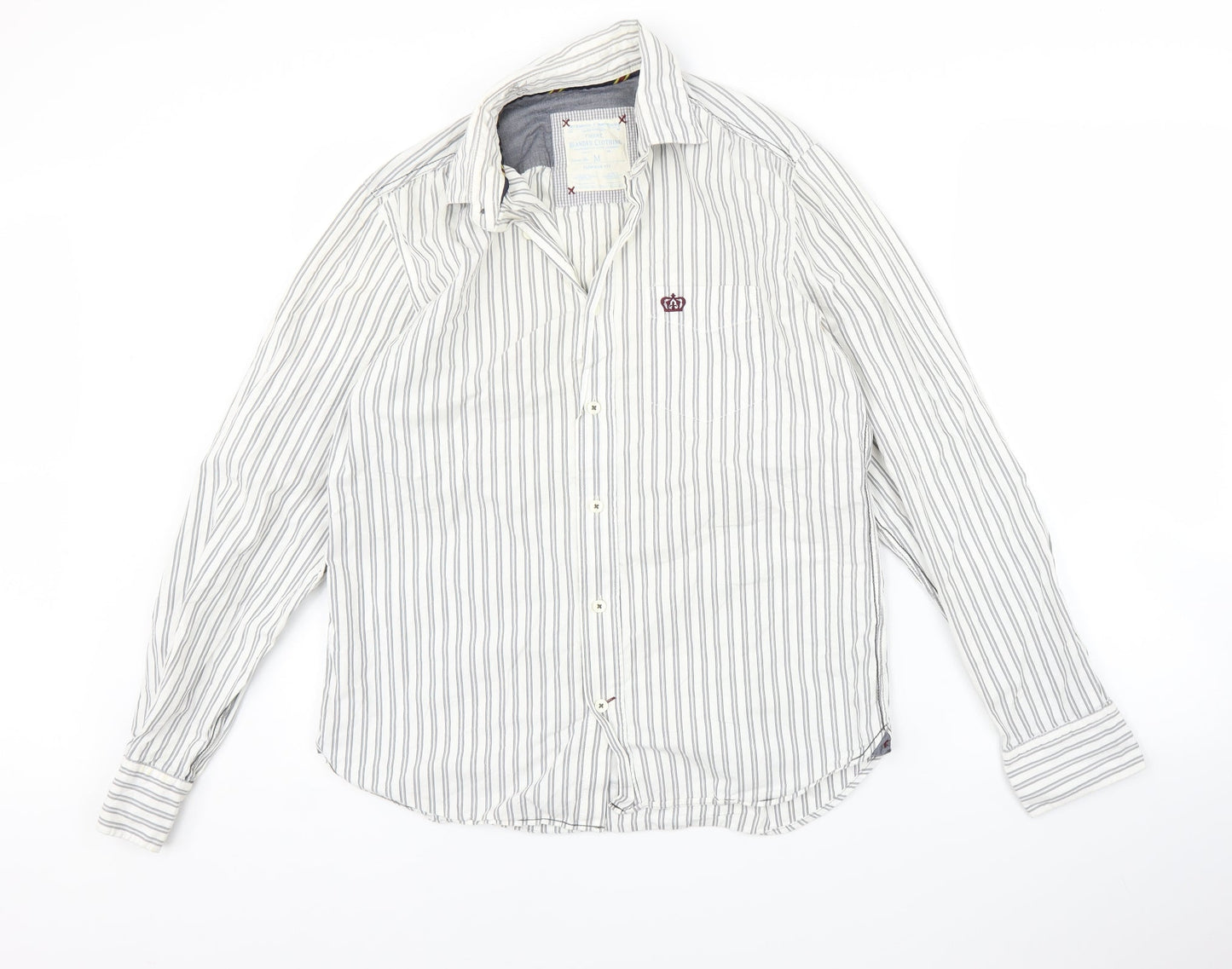 NEXT Mens White Striped   Button-Up Size M